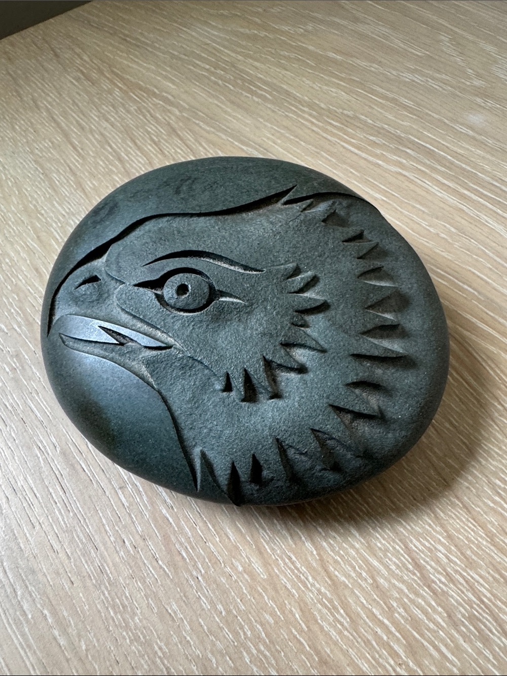 Carved Eagle Stone Art or Paperweight.